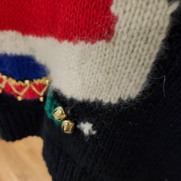 Vintage Santa Sweater with Jingle Bells - Picture 3 of 9